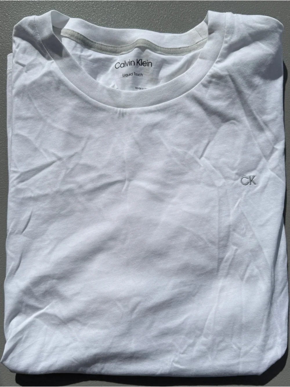 Calvin Klein Liquid Touch Classic Fit White Crewneck Short Sleeve T-Shirt Size L - Picture 5 of 5